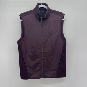 Perry Ellis Windbreaker Knit Casual Vest Mens Medium Purple Full Zipper - Picture 1 of 6