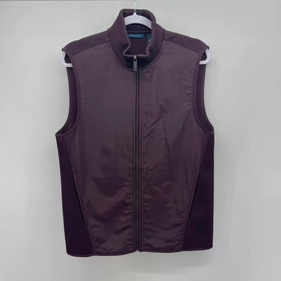 Perry Ellis Windbreaker Knit Casual Vest Mens Medium Purple Full Zipper - Image 1 of 4