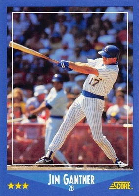 Jim Gantner 1988 Score 197  Milwaukee Brewers  Baseball Card - Image 1 of 2