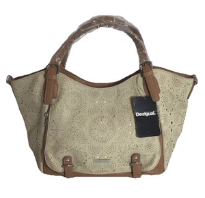 Desigual Handbag Purse Tote Boho Bols Cronos Rotterdam Cut Out Spring Travel NWT - Picture 1 of 24