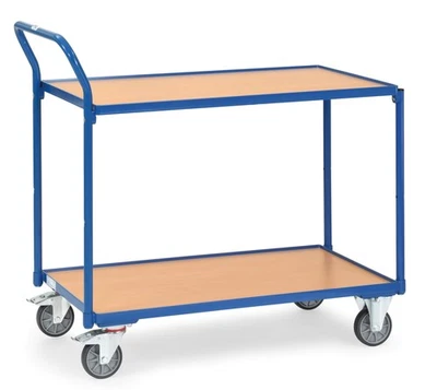 Fetra Tischwagen 2 Etagen mit hochem Schiebegriff Transportwagen Etagenwagen