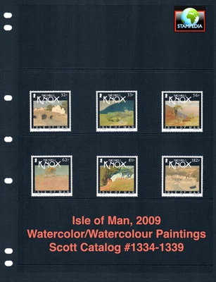 Valor Scott de $11,55 - 2009 Isla de Man GB Reino Unido pinturas acuarela CV MNH NH UMM Foto 1 de 4