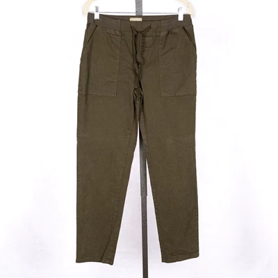 Lou & Grey Women's Pull-On Pants SZ SMALL Dark Olive Earthy Green Casual Cotton - Image 1 of 4