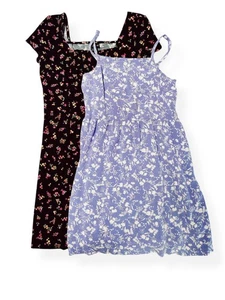 Assorted Brands Spring Summer Short Sleeve Dresses,SET of 2, Girls size Lg 10/12 - Picture 1 of 8