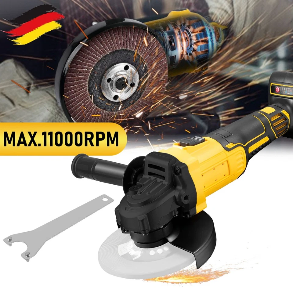 Akku Winkelschleifer Bürstenlos Polieren Schleifmaschine für Dewalt 18V-20V Akku - Bild 1 von 4