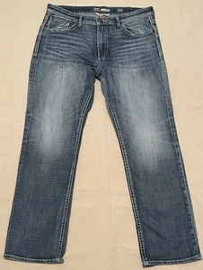 Pantalones de mezclilla con hebilla BKE Tyler para hombre 36 R se adapta a 37x32 azul pierna recta - Imagen 1 de 22