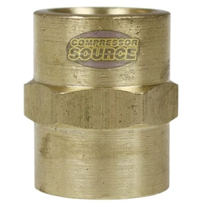 3/8" NPTF Thread Size Solid Brass Coupling Pipe Fitting 1200 PSI Maximum 103E - Picture 1 of 6