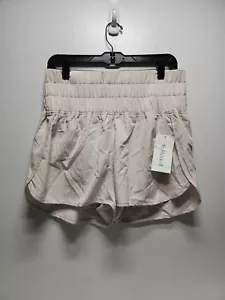 AS Revival Ivory High Waisted Athletic Shorts Size Large RK26 - Picture 1 of 4
