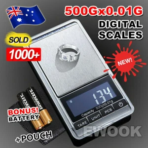 NEW 500g 0.01 DIGITAL POCKET SCALES JEWELLERY ELECTRONIC milligram micro mg - Picture 1 of 10