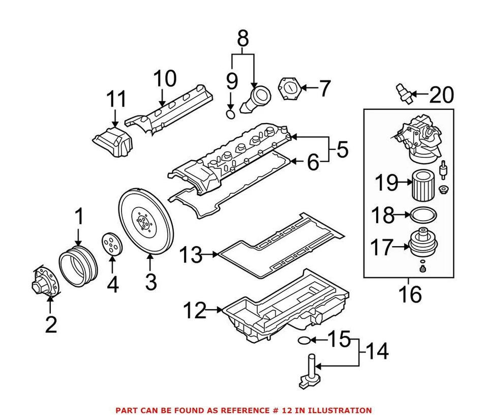 Genuine OEM Engine Oil Pan 11137840540 for BMW Foto 1 de 1