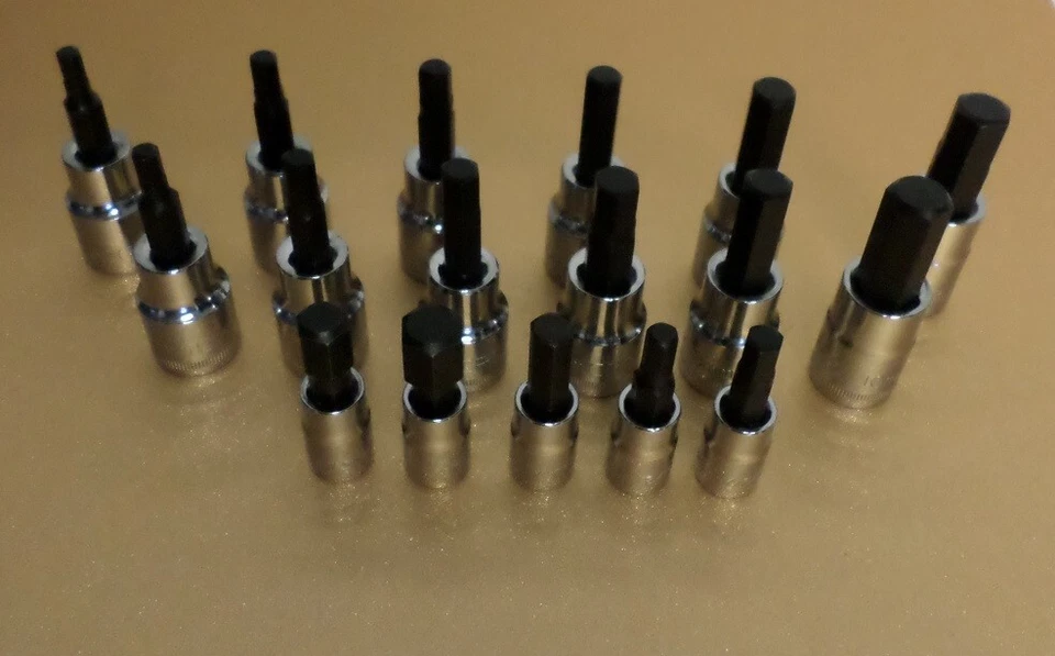 NEW Craftsman 17 Hex Bit Socket Set, 1/4 3/8", SAE/Metric, Allen Wrench/Key Bits - Image 1 of 1