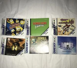 Lote de 6 folletos de instrucciones Gameboy Color Simpsons Treehouse of Horror Donkey Kong - Imagen 1 de 13