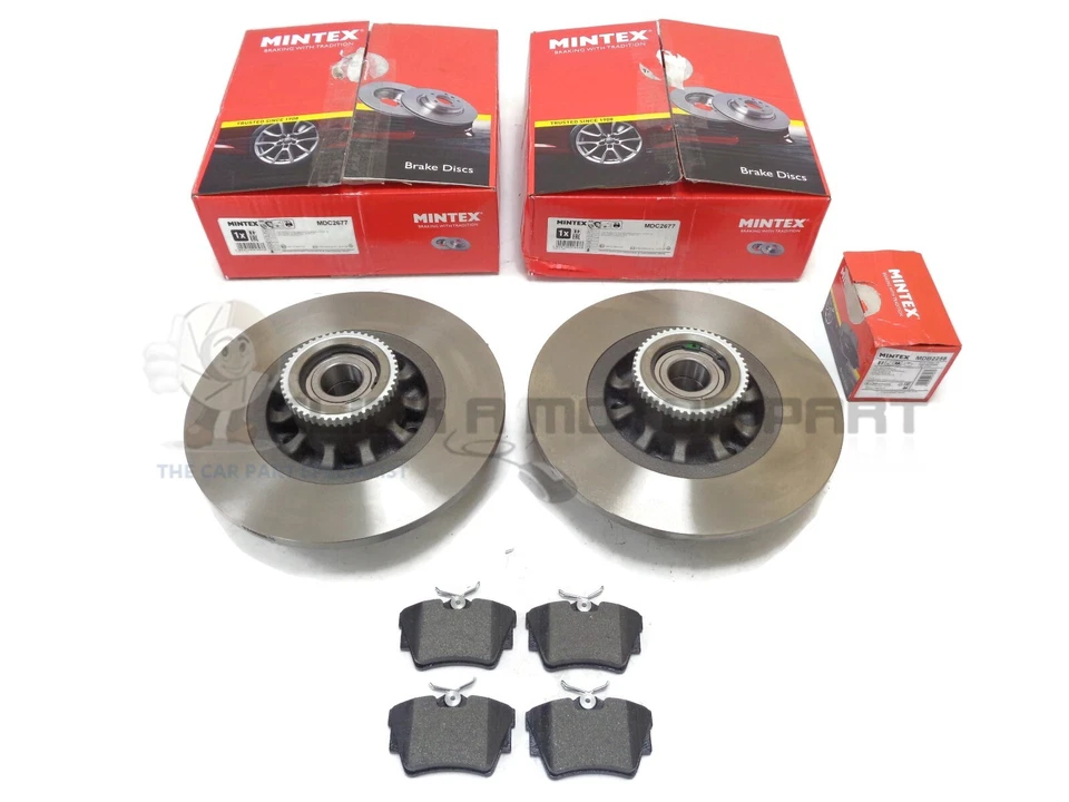 Rear 2 Mintex Brake Discs Pads And Wheel Bearings ABS Rings Vauxhall Vivaro 1.6 - Image 1 of 1