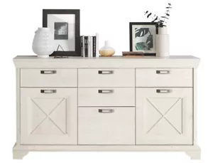 Sideboard Kasimir 15 Pinie weiß 178x97x49 cm Anrichte Wohnzimmer Esszimmer - Bild 1 von 2