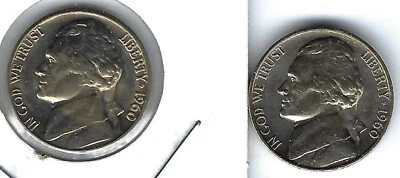 1960-D & P Circulated Jefferson Nickel Five Cent (Two Coins)! - Image 1 of 2