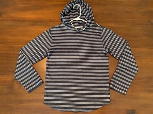 Janie and Jack Boys Size 14, Striped Terry Hoodie, Item 38850, Navy Stripe - Picture 1 of 4