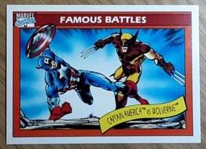 1990 Marvel Universe Card 115 CAPTAIN AMERICA VS WOLVERINE. Free New Top Loader. - Picture 1 of 3