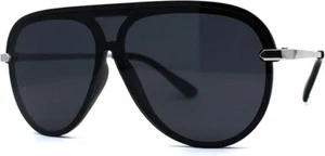 Gafas de sol redondas grandes de diseñador para hombres lentes planas doradas estilo piloto gafas de calle - Imagen 1 de 28