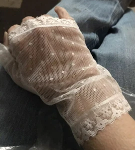 White Wedding Nylon Gloves - Picture 1 of 10