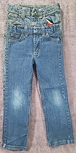 Wrangler Boys Size 6 Lot Of 2 Classic Straight Blue Jeans Adjustable Waist EUC - Picture 1 of 10