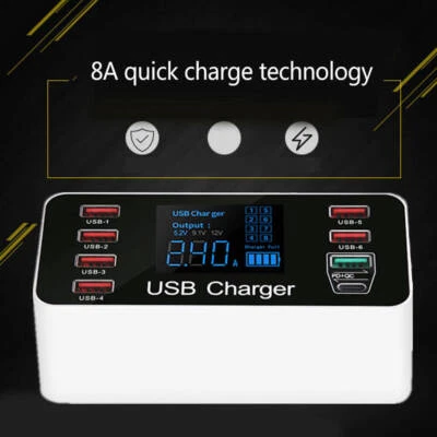 Multi USB 8-Port Smart Fast Desktop Hub Wall Charger Charging Station EU Plug DA - Bild 1 von 4