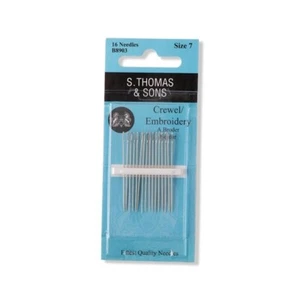 Size 7 -- Crewel / Embroidery -- Hand Sewing Needles --- S. Thomas & Sons® - Picture 1 of 1