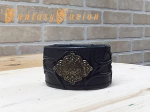 Steampunk Victorian Fashion Gothic Rocker Clubwear Leather Cuff Bracelet - Picture 1 of 3
