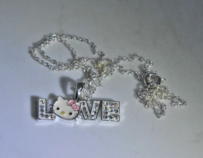 Collar Hello Kitty Sanrio LOVE JCM Esmaltado Cristales Swarovski 18" Foto 1 de 2