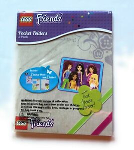 Lego Friends Pocket Folder 2 Pack with Sticker Sheets - New in Package