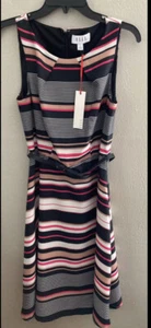 Elle schwarz-weiß gestreiftes Kleid neu mit Etikett Celine Größe Small - Bild 1 von 2