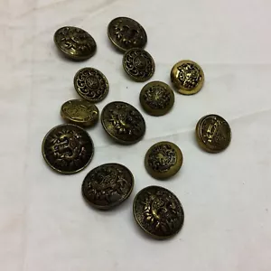 13 Vintage Metal Buttons - Picture 1 of 12