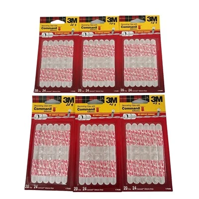 (6 Packs) 3M Command Adhesive Wire Clips Hangs Xmas Fairy Lights 20 Clips 17026 - Image 1 of 4