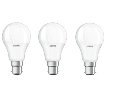 3 x Osram 8W A60 LED B22 Bulbs Globe Tri-color  CCT Selectable 2700K 4000K 6500K - Image 1 of 3