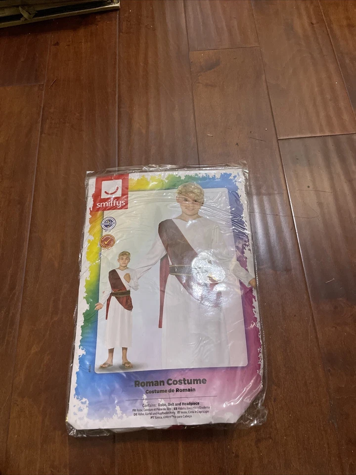 CEASER ROMAN TOGA CHILD JULIUS CAESAR THE GREAT GREEK GOD BOYS COSTUME 4-6 Year - Image 1 of 4