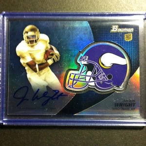 2012 autógrafo novato Bowman Jarius Wright draft vikingo de Arkansas - Imagen 1 de 1