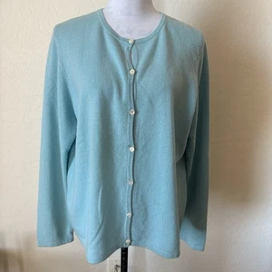 Carter Club Damen Strickjacke 100% Kaschmir Blau. L - Bild 1 von 6