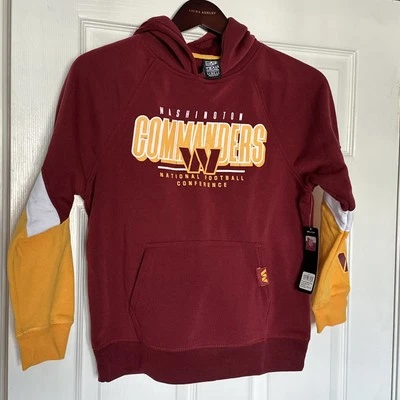 Washington Commanders NFL Boys 10-12 Red And Yellow Hooded Sweatshirt NWT Hoodie - Image 1 of 4