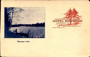 VINTAGE ADVERTISING POSTCARD-SHERMAN LAKE, ADIRONDACK MTS. HOTEL SHERMAN BK83 - Picture 1 of 2