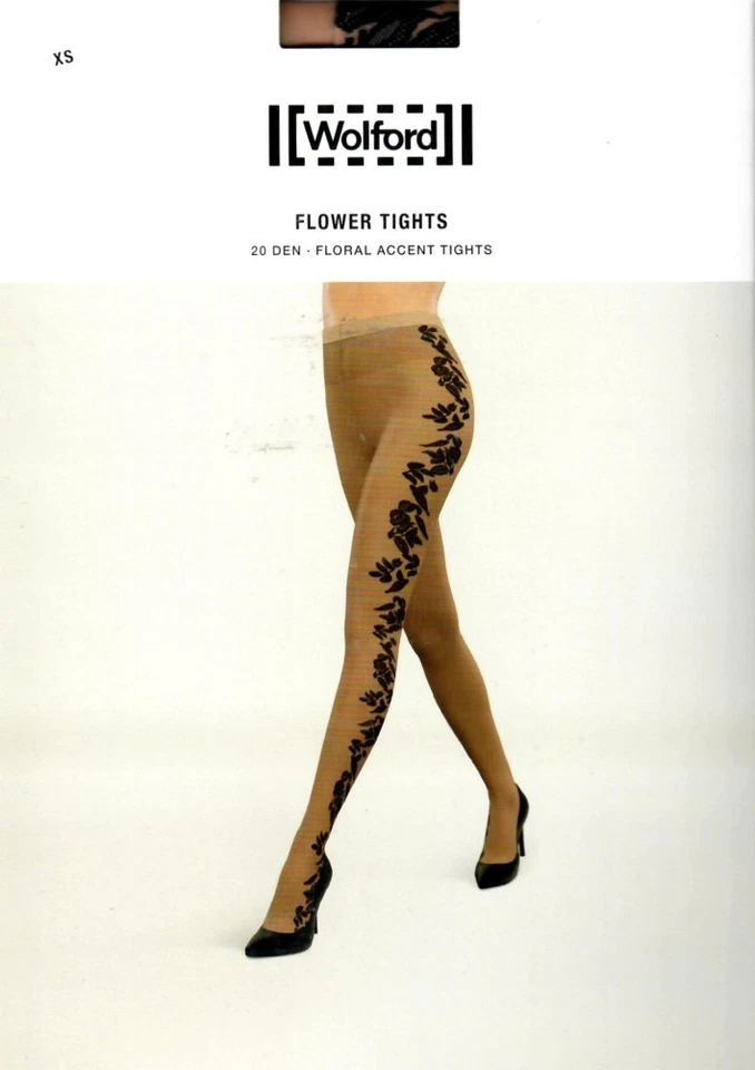 Wolford Feinstrumpfhose (Flower) - Fairly Light/Black Gr. XS - Ungetragen - Bild 1 von 1