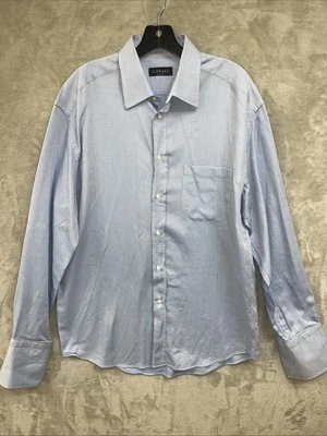 Canali 正装衬衫男式 41 16 浅蓝色法国袖口 100% 棉豪华 — 第 1/4 张图片