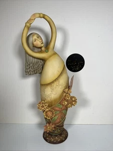 Figura Blooming Wild Karen Hahn Sabiduría Enesco 2003 11" - Mujer Doblando - Imagen 1 de 10