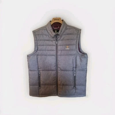 Guinness Mens Quilted Padded Gilet Body Warmer Grey  Outdoor Jacket Size Large  - Image 1 of 4