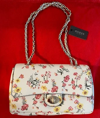 GUESS Women's Stars Hollow White Large Floral Crossbody / Shoulder Bag, NWT! - Image 1 of 4