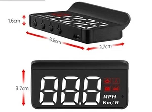 Car OBD2 HUD Head Up Display Digital Speedometer MPH KMH Compass Overspeed - Picture 1 of 9