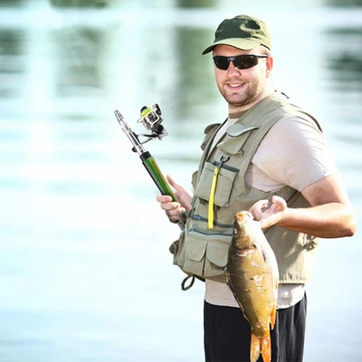 Mini Teleskop Angelrute Casting Spinnrolle Tragbare Fisch Rute Outdoor - Bild 1 von 4