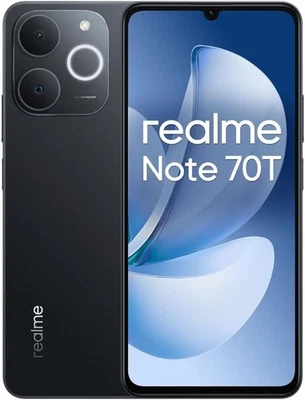 Realme Note 70T 4+256GB Dual Sim Obsidian Black Nero Display 6.74" Android - Immagine 1 di 4