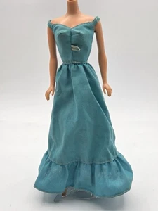 Vintage Deluxe Quick Curl Barbie Blue Dress Only 1975, No. 9217 Tlc - Picture 1 of 19