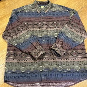 Cabela’s Aztec Flannel Men’s 4XL Southwestern Soft Button Up Long Sleeve Shirt - Picture 1 of 13