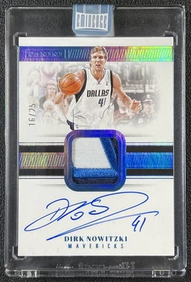 DIRK NOWITZKI 2024-25 PANINI EMINENCE GAME-WORN PATCH AUTO JERSEY 16/25 - Image 1 of 2