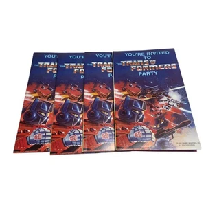 Vintage 1984 TRANSFORMERS Party Invitations Set of 4 Hasbro New - Picture 1 of 5